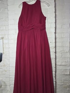 Bill Levkoff Sleeveless Wine Chiffon Maxi Dress